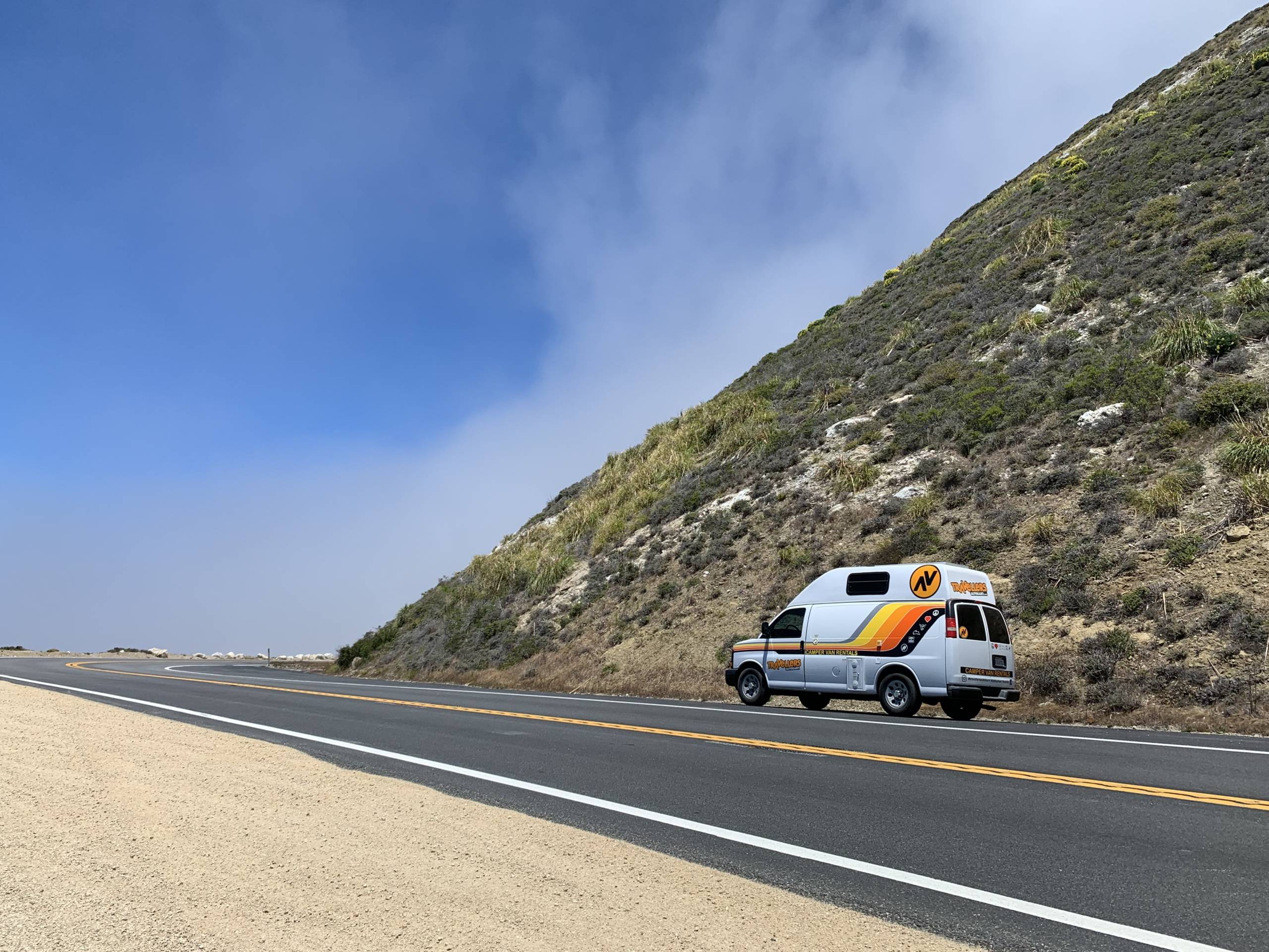 Travellers Autobarn Kuga campervan the Kuga Campervan parked along California's pacific coast highway