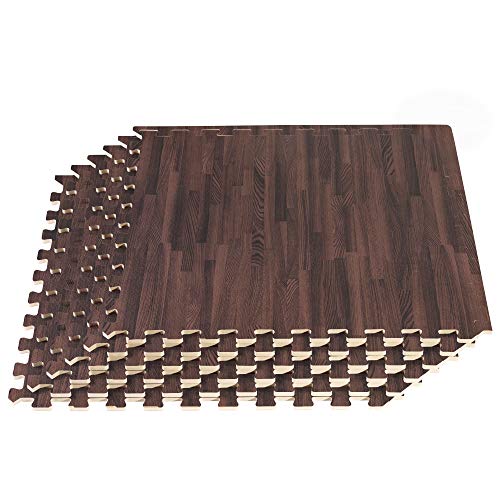 New FOREST FLOOR 5/8 Inch Thick Printed Foam Tiles, Premium Wood Grain Interlocking Foam Floor Mats, Anti-Fatigue Flooring, Cherry, 48 Sq Ft