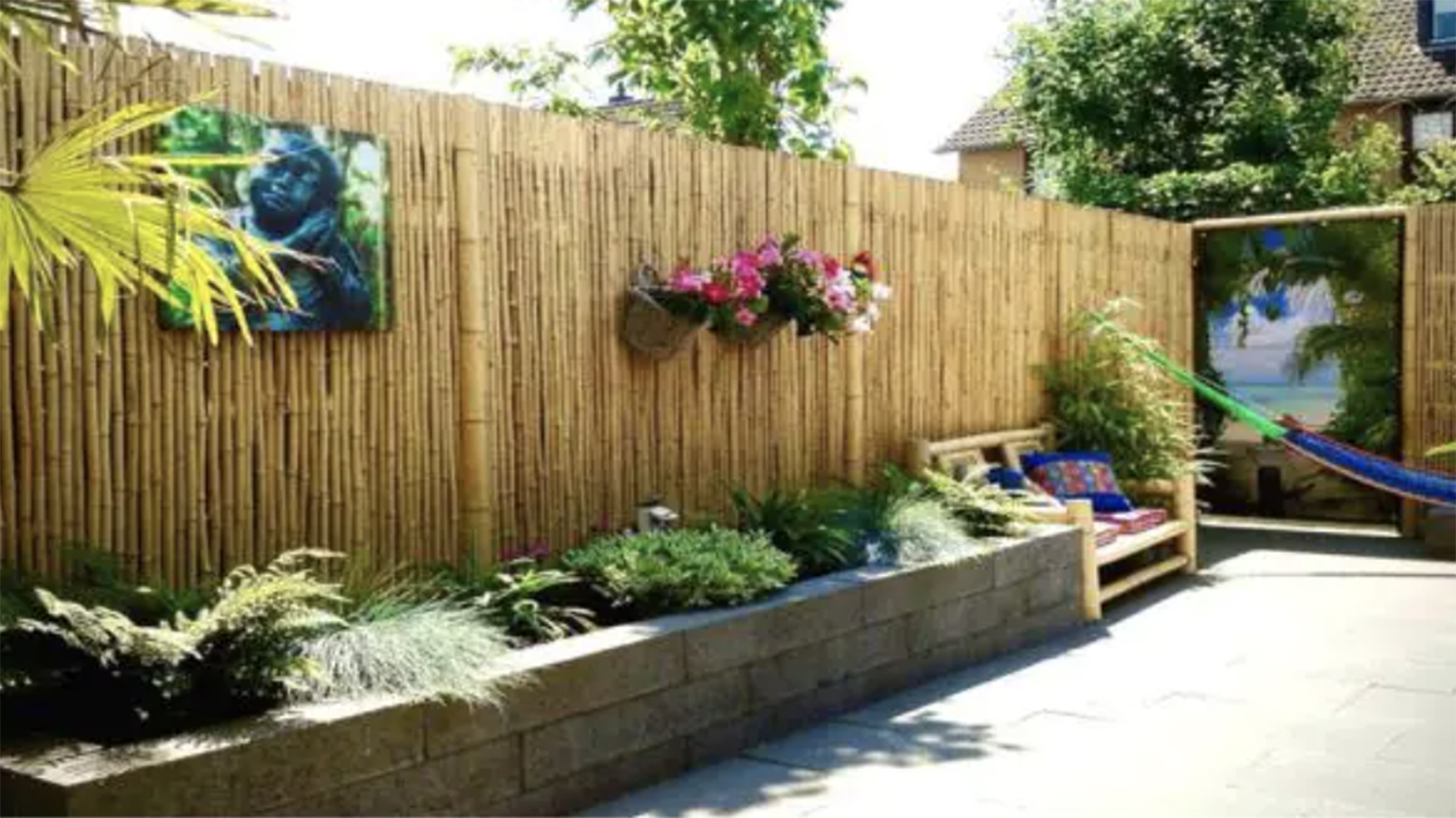 Backyard X-Scapes Natural Rolled Bamboo Fence