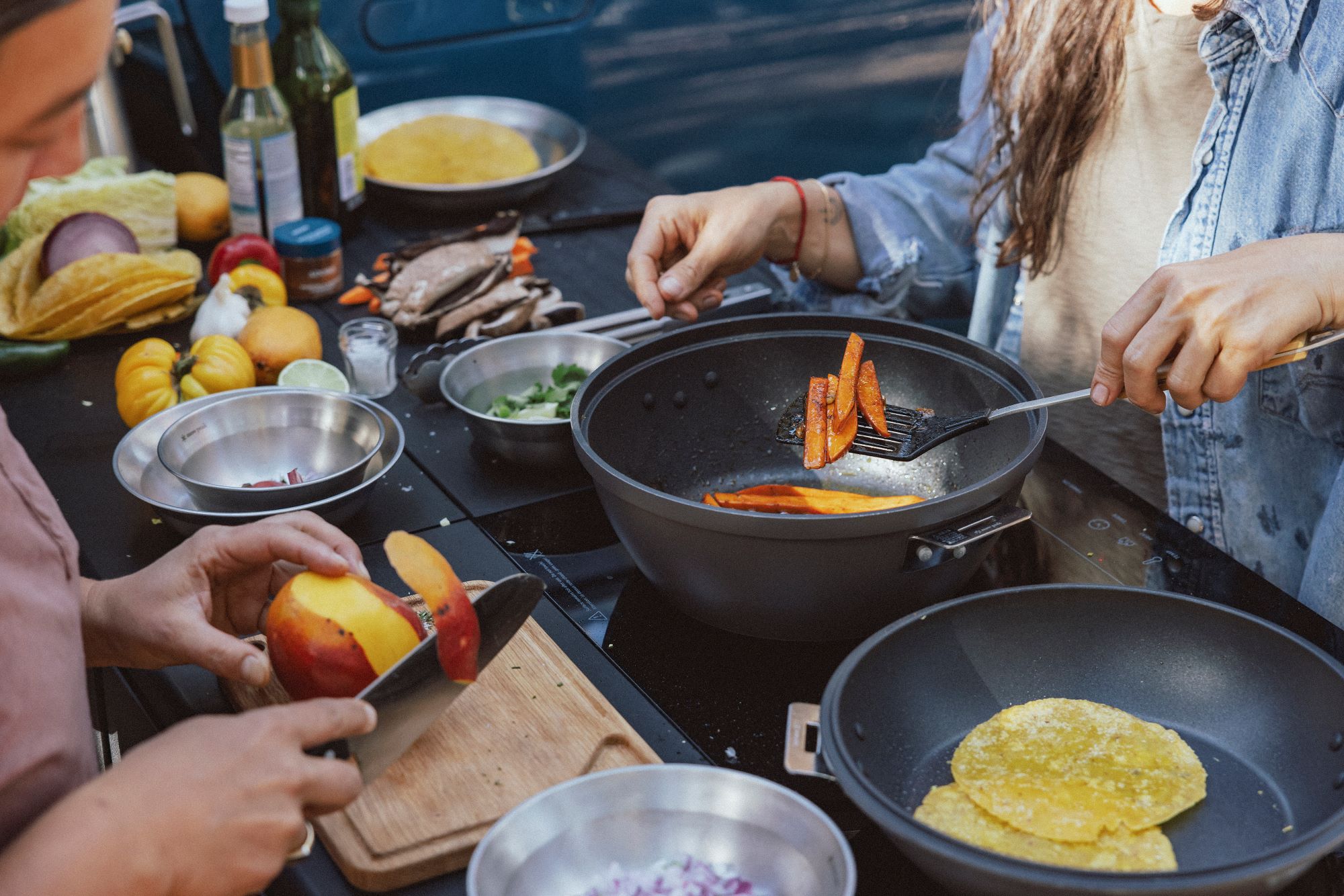 rivian electric truck snow peak kitchen